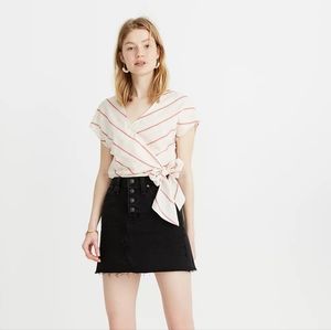 NWT Madewell Rigid Denim A-Line Mini Skirt in Lunar Wash: Button-Front Edition